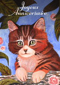 Chat peint avec fleurs pour un anniversaire